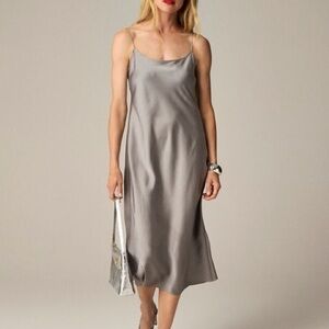J. Crew Silver Slip Dress